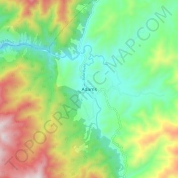 Adamsの地形図、標高、地勢