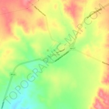 Saladilloの地形図、標高、地勢