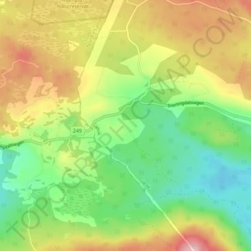 Brattengの地形図、標高、地勢