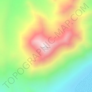 Cerro Chibinarの地形図、標高、地勢