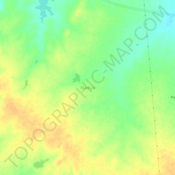 Nadiyaの地形図、標高、地勢