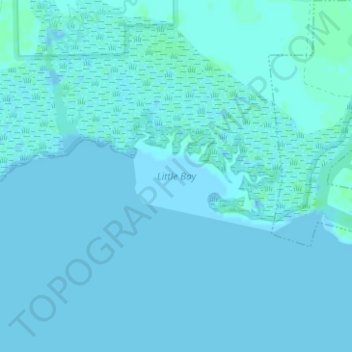 Little Bayの地形図、標高、地勢