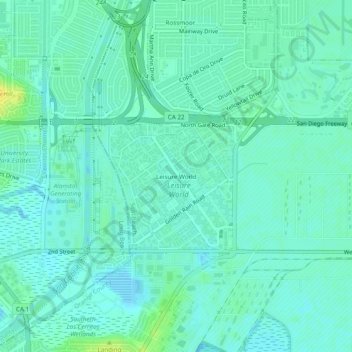 Leisure Worldの地形図、標高、地勢
