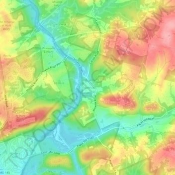 Phoenixの地形図、標高、地勢