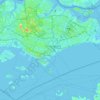 Singaporeの地形図、標高、地勢