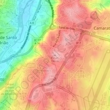 Fetaisの地形図、標高、地勢