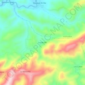 Las Brisasの地形図、標高、地勢