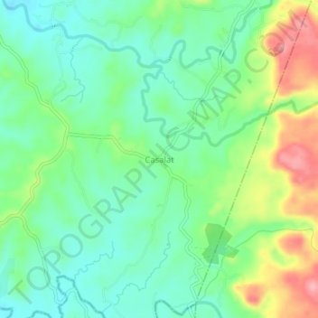 Casalatの地形図、標高、地勢
