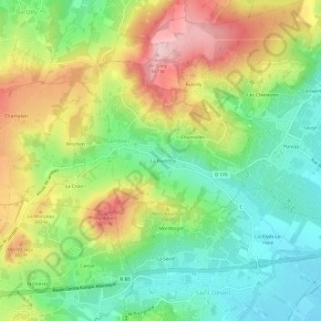 La Rivièreの地形図、標高、地勢
