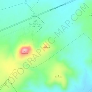 San Miguelの地形図、標高、地勢