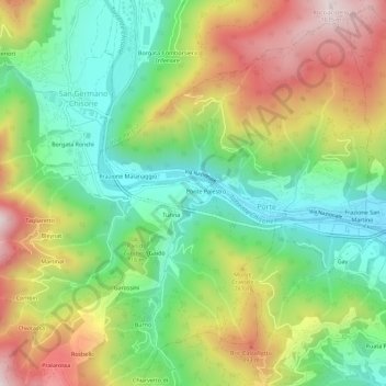 Fossatの地形図、標高、地勢