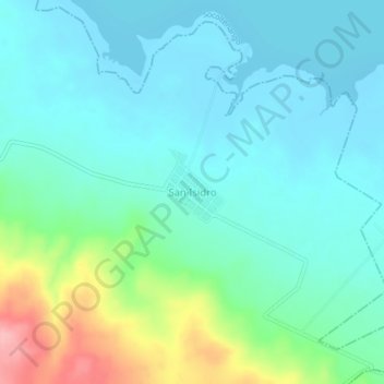 San Isidroの地形図、標高、地勢