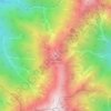 中白根山の地形図、標高、地勢