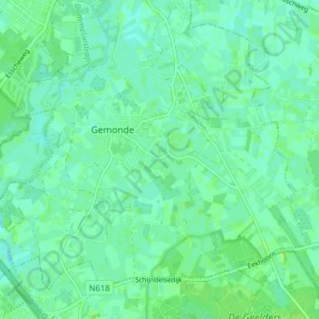 Besselaarの地形図、標高、地勢