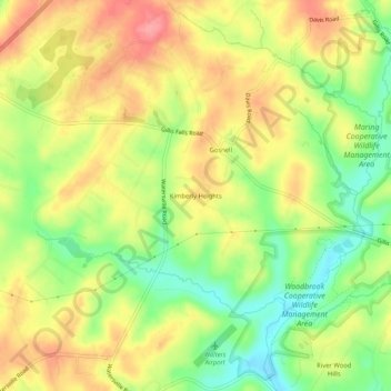Kimberly Heightsの地形図、標高、地勢