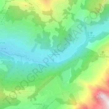 La Vendancheの地形図、標高、地勢