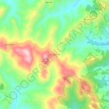San Ciprianoの地形図、標高、地勢