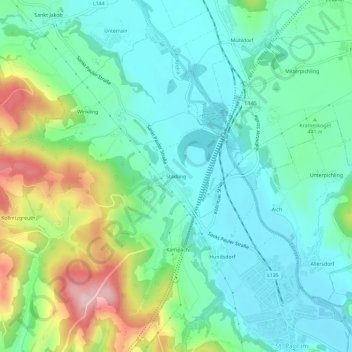 Stadlingの地形図、標高、地勢