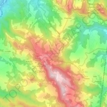 La Guardaの地形図、標高、地勢