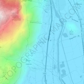 Baio Doraの地形図、標高、地勢