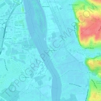 Port de l'Hommeの地形図、標高、地勢