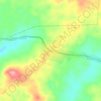 Mungambaの地形図、標高、地勢