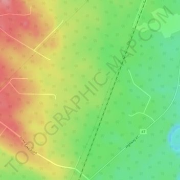Erithの地形図、標高、地勢
