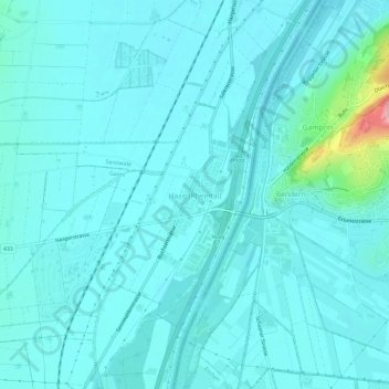 Haag (Rheintal)の地形図、標高、地勢