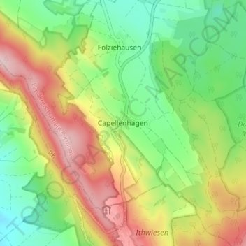 Capellenhagenの地形図、標高、地勢