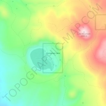 Stoneman Lakeの地形図、標高、地勢