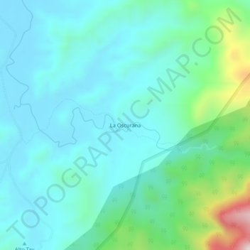 La Oscuranaの地形図、標高、地勢