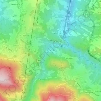 Setta di Sottoの地形図、標高、地勢