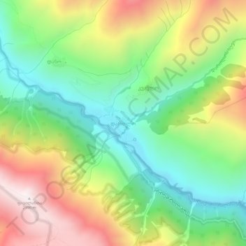 Dartloの地形図、標高、地勢
