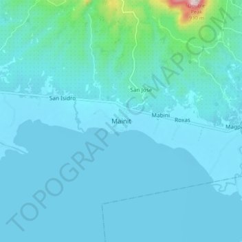 Mainitの地形図、標高、地勢