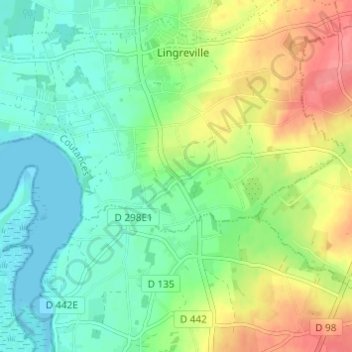 Hameau Labourの地形図、標高、地勢
