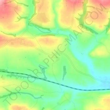 Clarbestonの地形図、標高、地勢