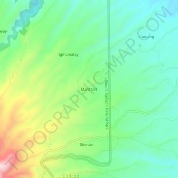 Marabilisの地形図、標高、地勢
