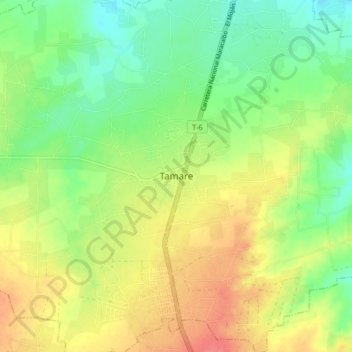 Tamareの地形図、標高、地勢