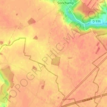 Chatonvilleの地形図、標高、地勢