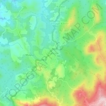 Maboyaの地形図、標高、地勢