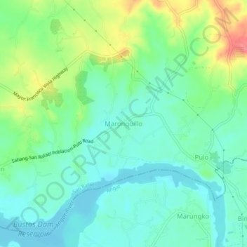 Maronquilloの地形図、標高、地勢