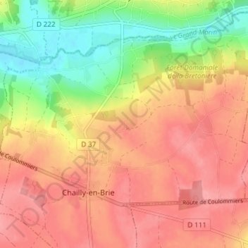 Salerneの地形図、標高、地勢