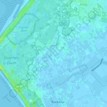 Stuifakkerの地形図、標高、地勢