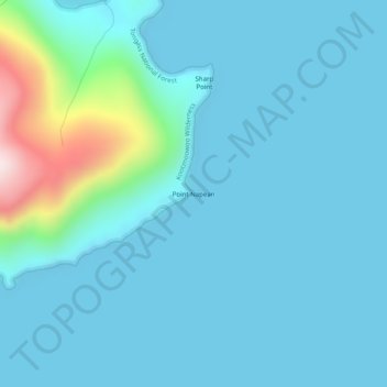 Point Napeanの地形図、標高、地勢