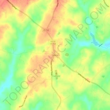 Cuckooの地形図、標高、地勢