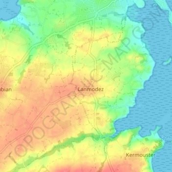 Le Cadiouの地形図、標高、地勢