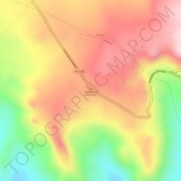 Mirador de los Volcanesの地形図、標高、地勢