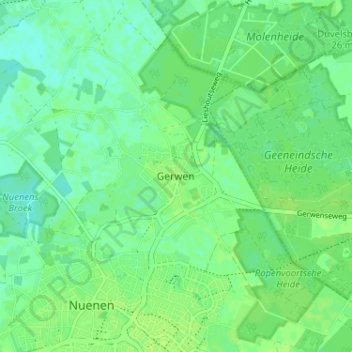 Gerwenの地形図、標高、地勢