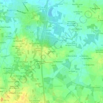 Mon Idéeの地形図、標高、地勢