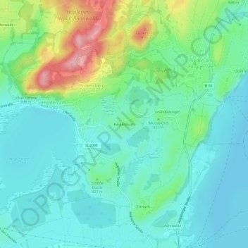 Heidelsbuchの地形図、標高、地勢